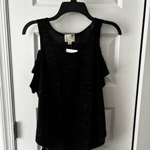 La Hearts Black Ruffled Sleeveless Tank Top